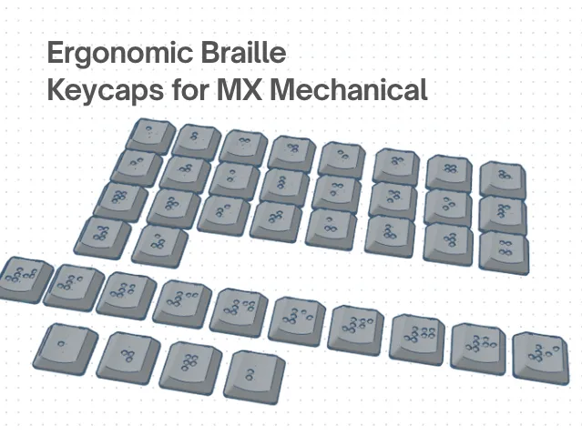 Ergonomic Braille Keycaps for MX Mechanical