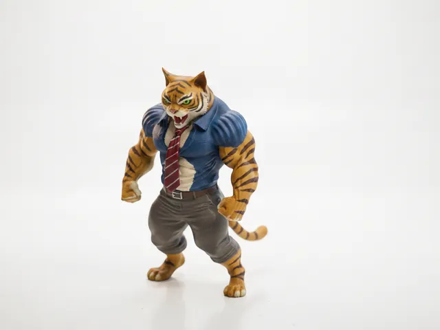 Buff Cat Figurine Muscular Character 3D Printable