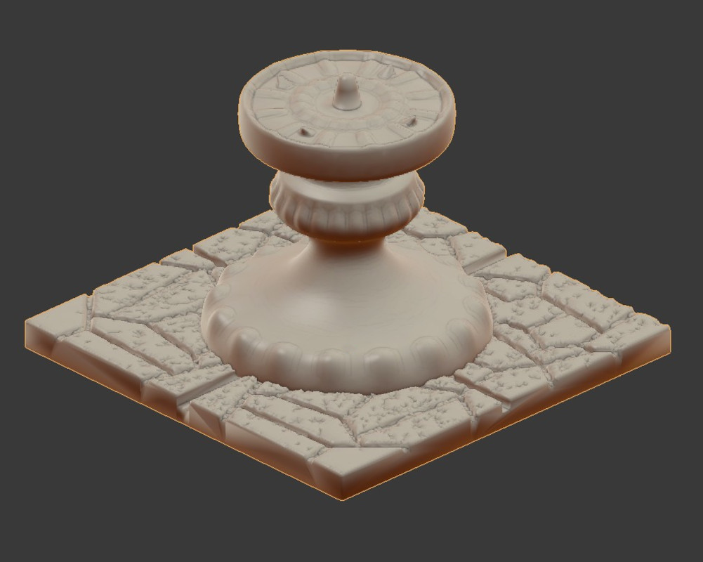 DND ttrpg Floor 2x2 Fountain Tile Nosupport