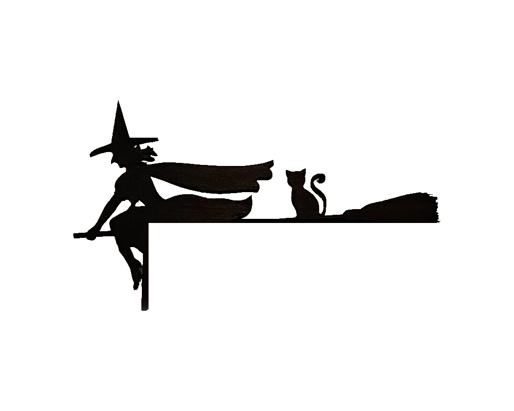 Halloween Door Corner Flying Witch with Cat