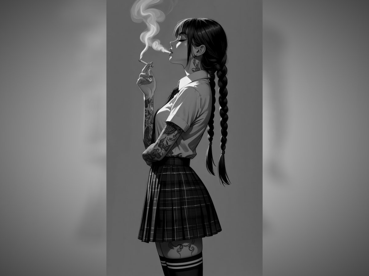 Smoking Girl Hueforge