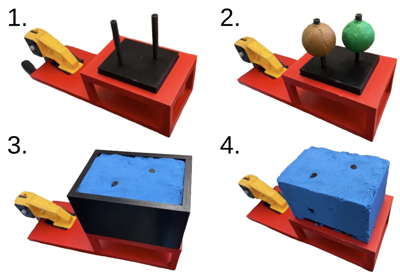 3D printing parts for multi-material manipulation experiment