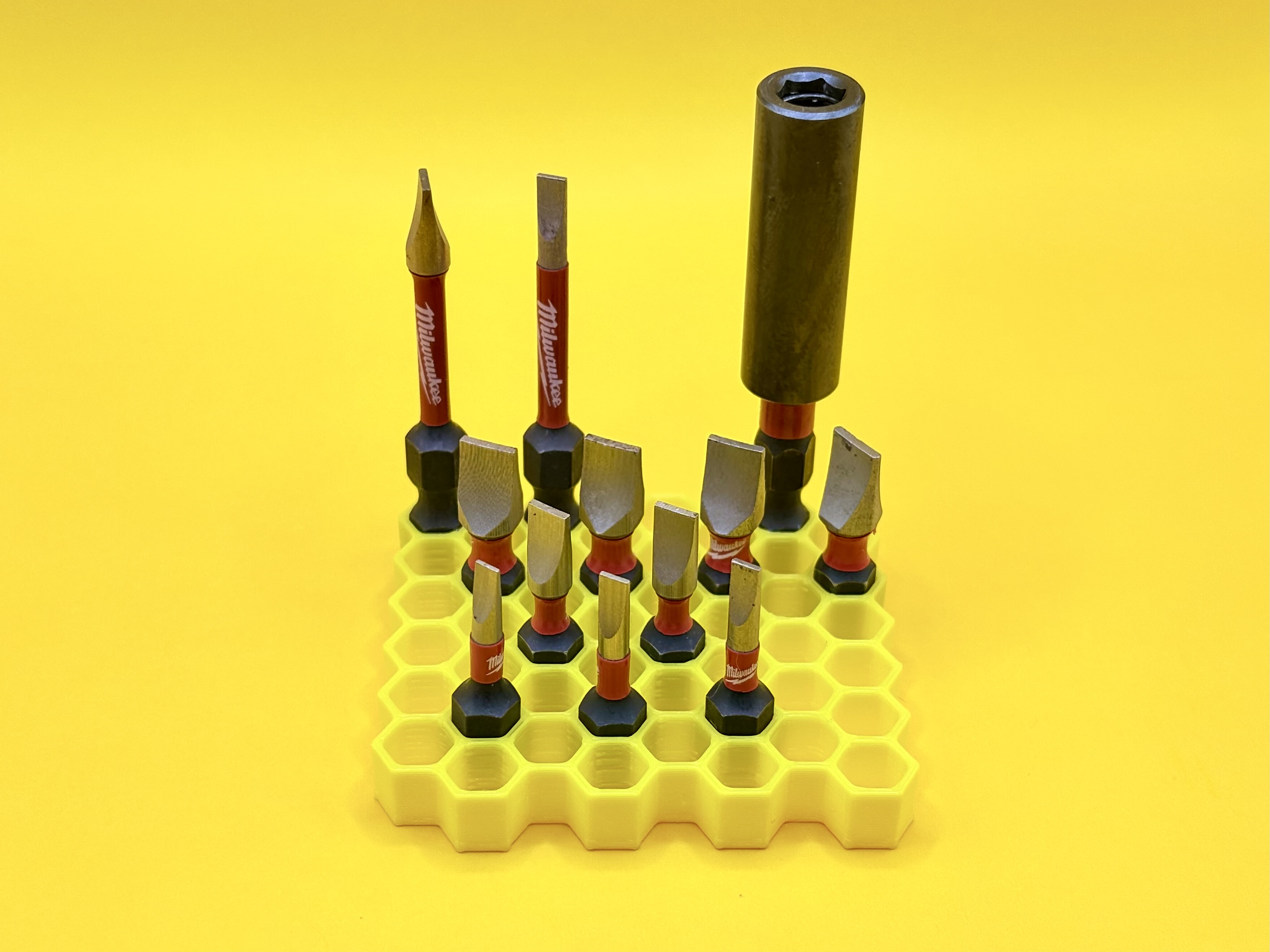 (NEW) 6mm Hex Bit Honeycomb Organizers - Choose from 15 Pre-Made Hex Combinations or Generate your own - Parametric 3D model