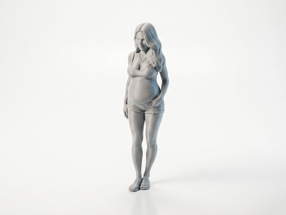 Expectant Lady Figurine Female Figure 3D Printable