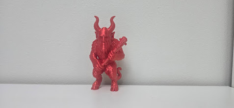 Red Furry Krampus with Club Holiday Figure