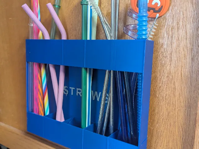 Cabinet Door Mounted Straw Holder