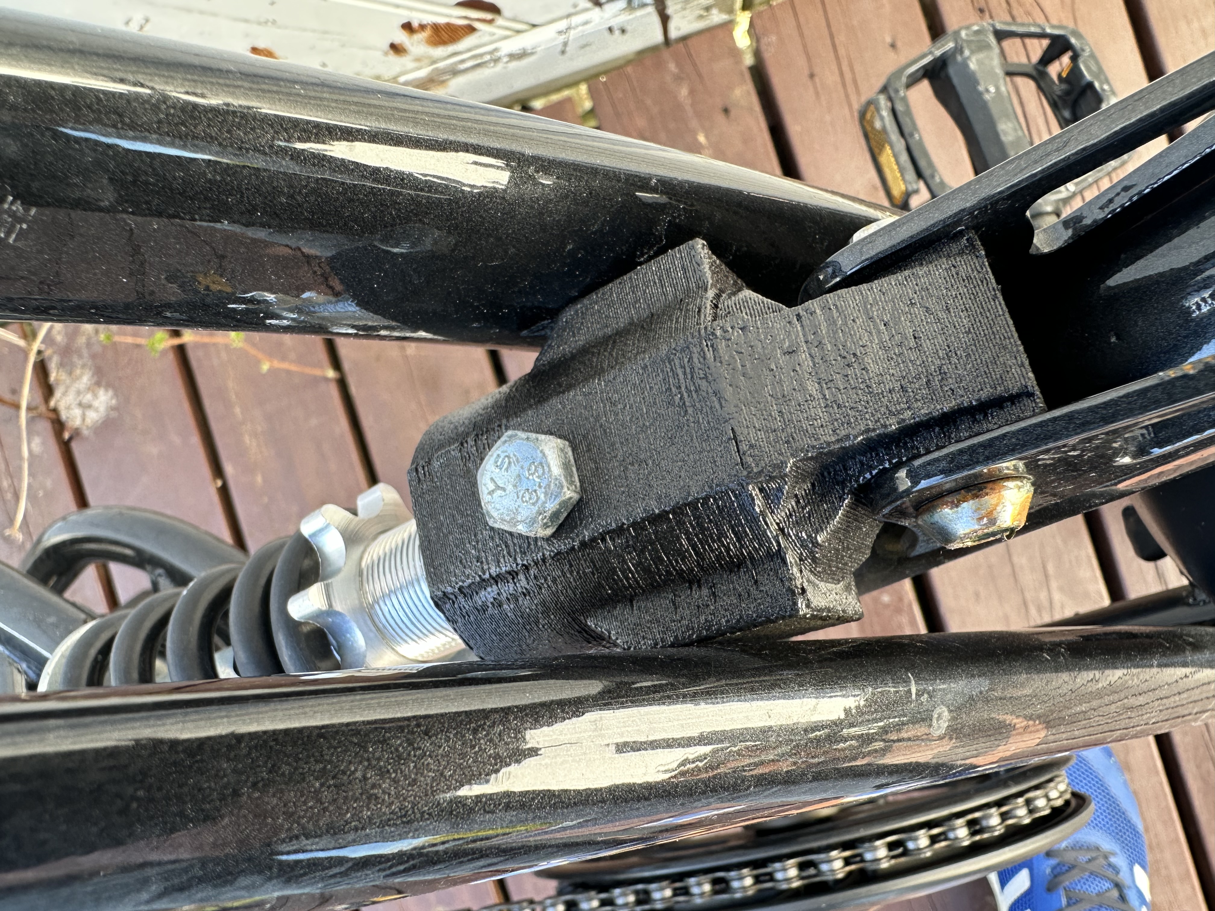 E-bike shock absorber extension visual guide