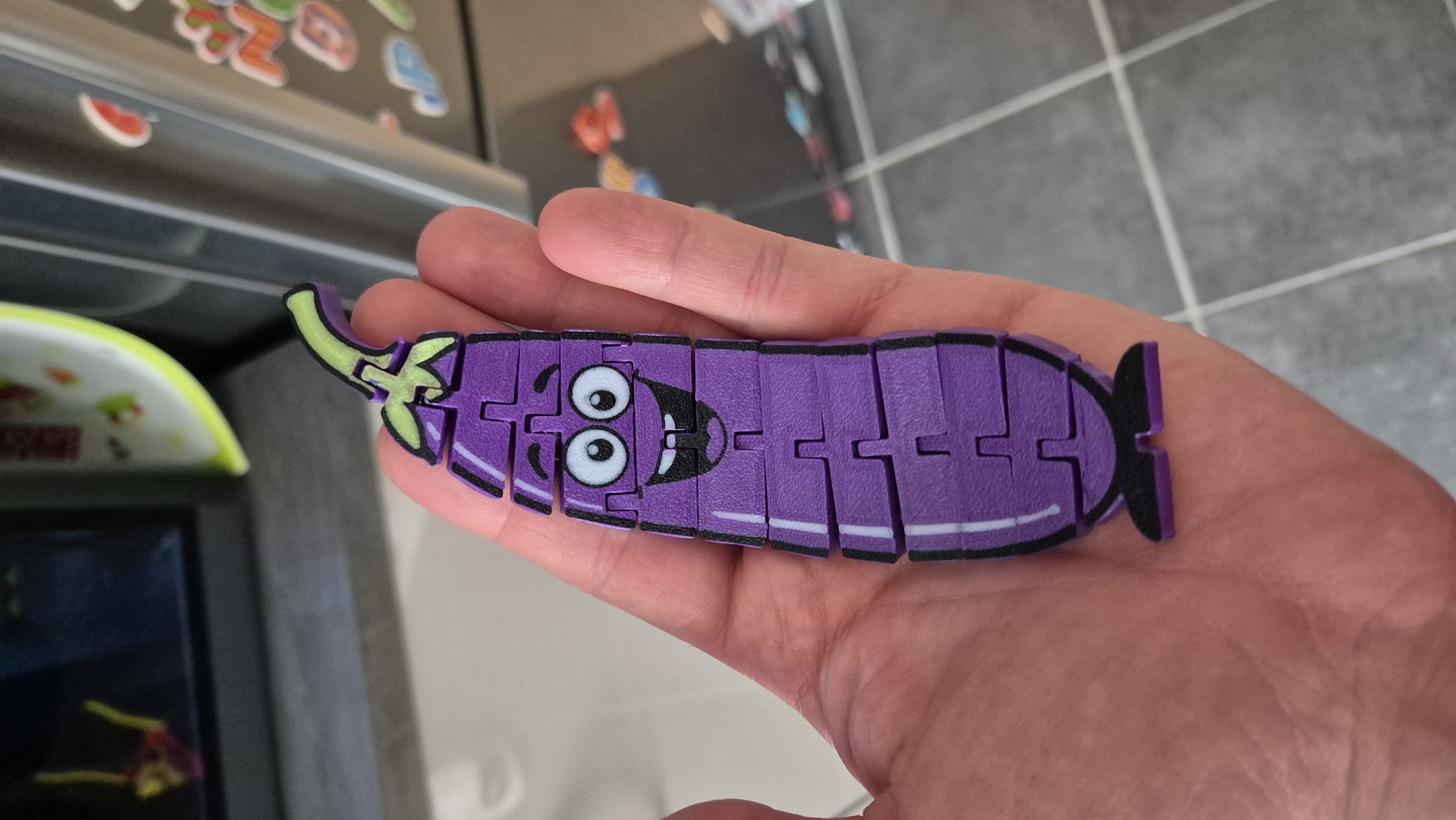 Wobble-Gine, the world's happiest, bendiest eggplant!