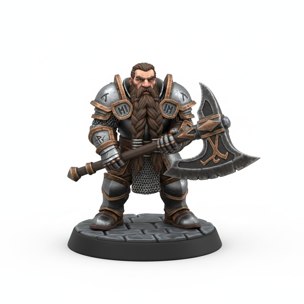 D&D Miniature: Dwarf Axeman