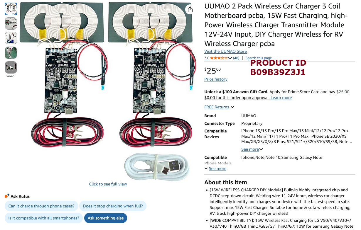 Simple Qi wireless Charger body for UUMAO 15W Fast Charger