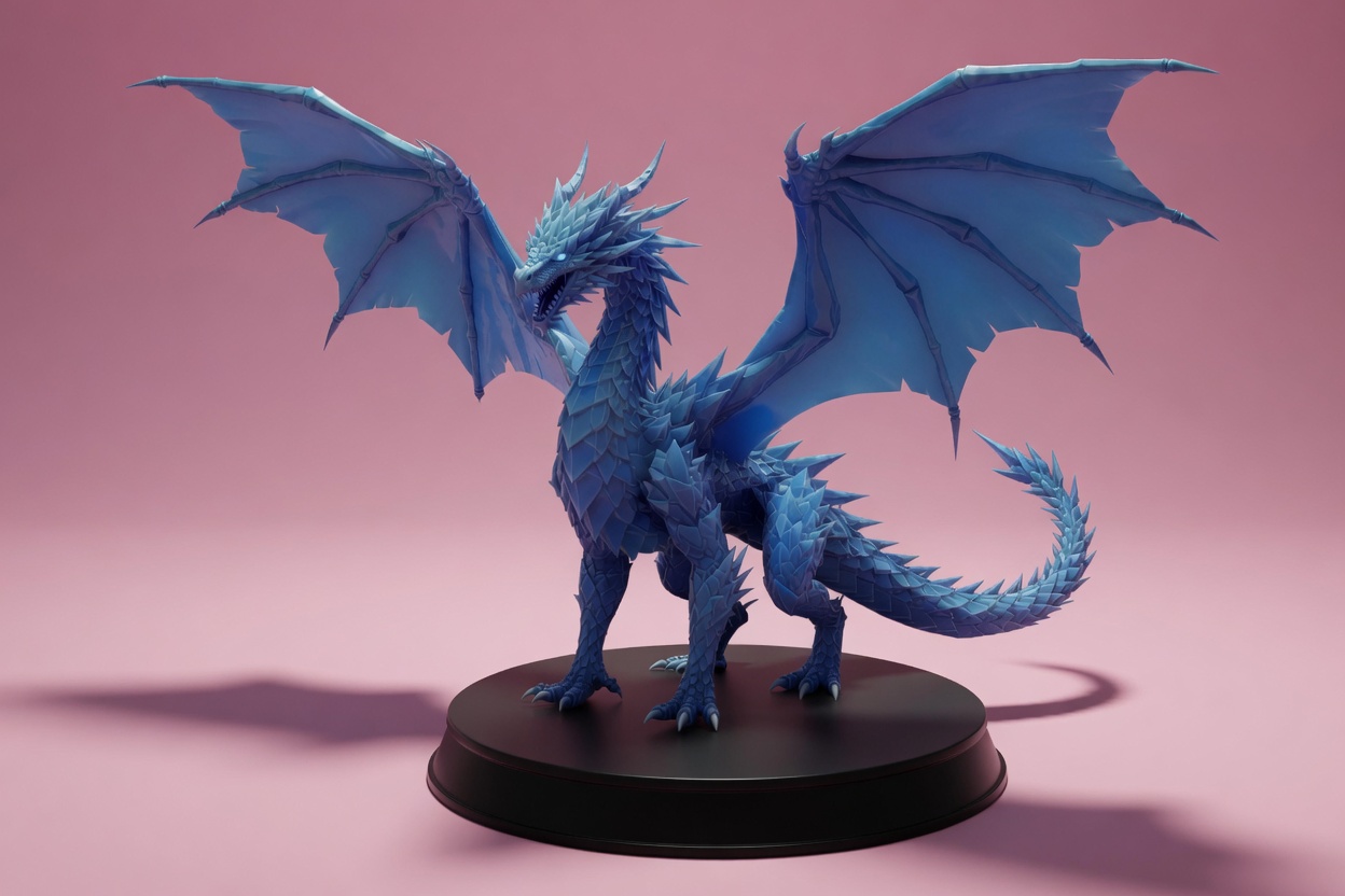 Blue Dragon Figurine Fantasy Statue