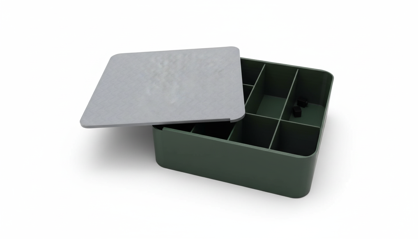 Modular organizer box with sliding lid