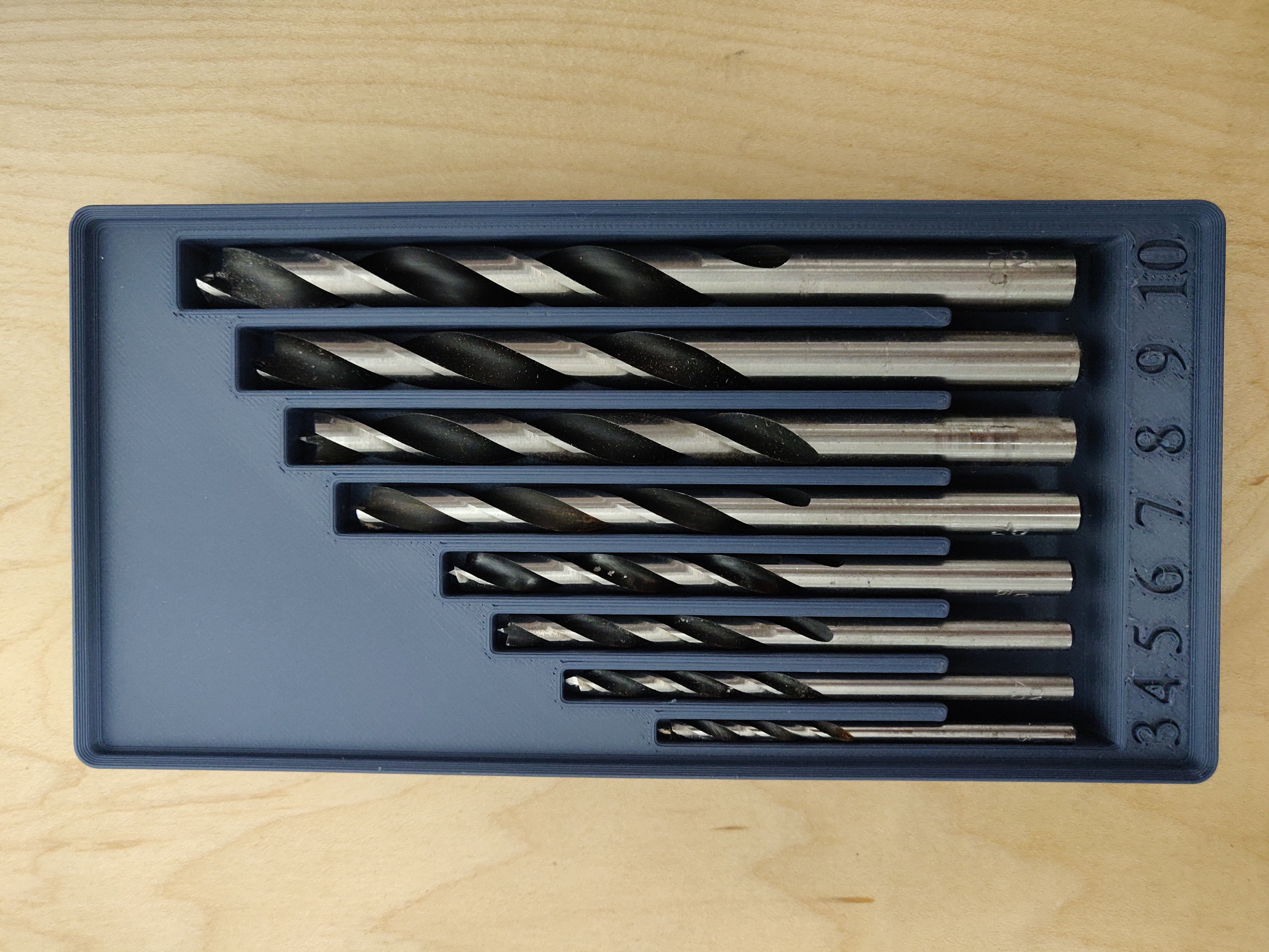 Fisch 3mm-10mm Bradpoint drill bit set Gridfinty Tray