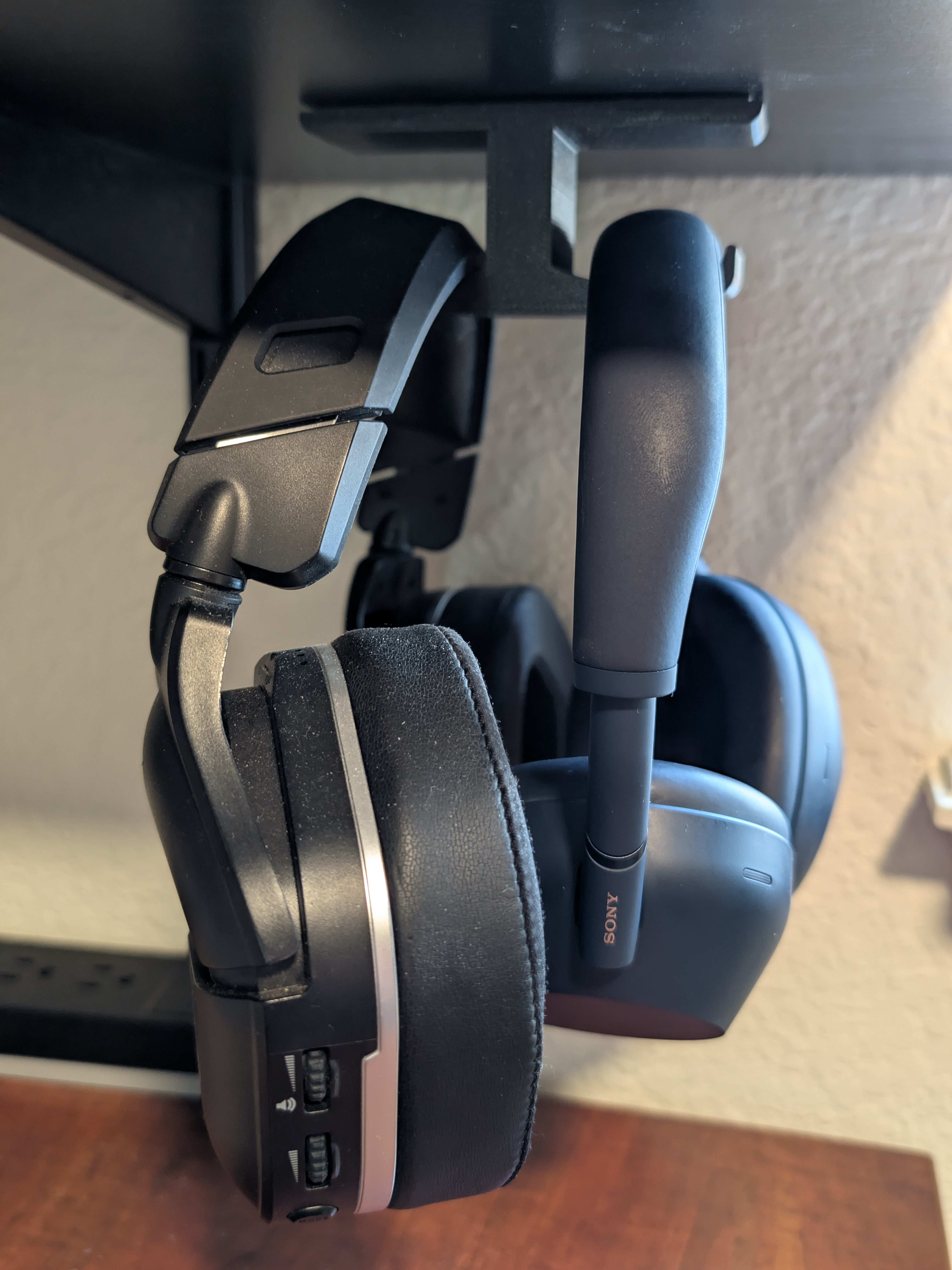 Dual Under Desk Headphone Holder 3D model