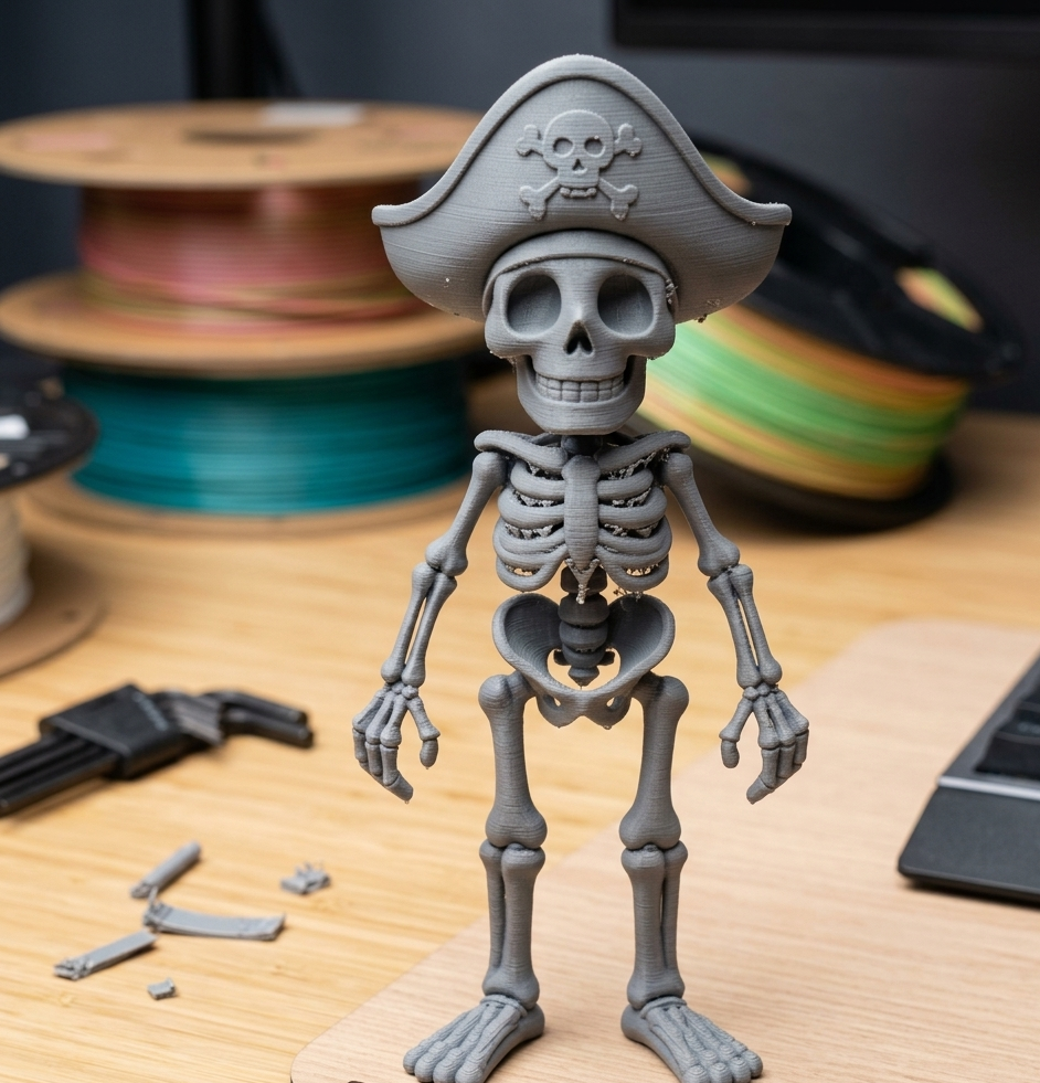 skeleton with pirate hat