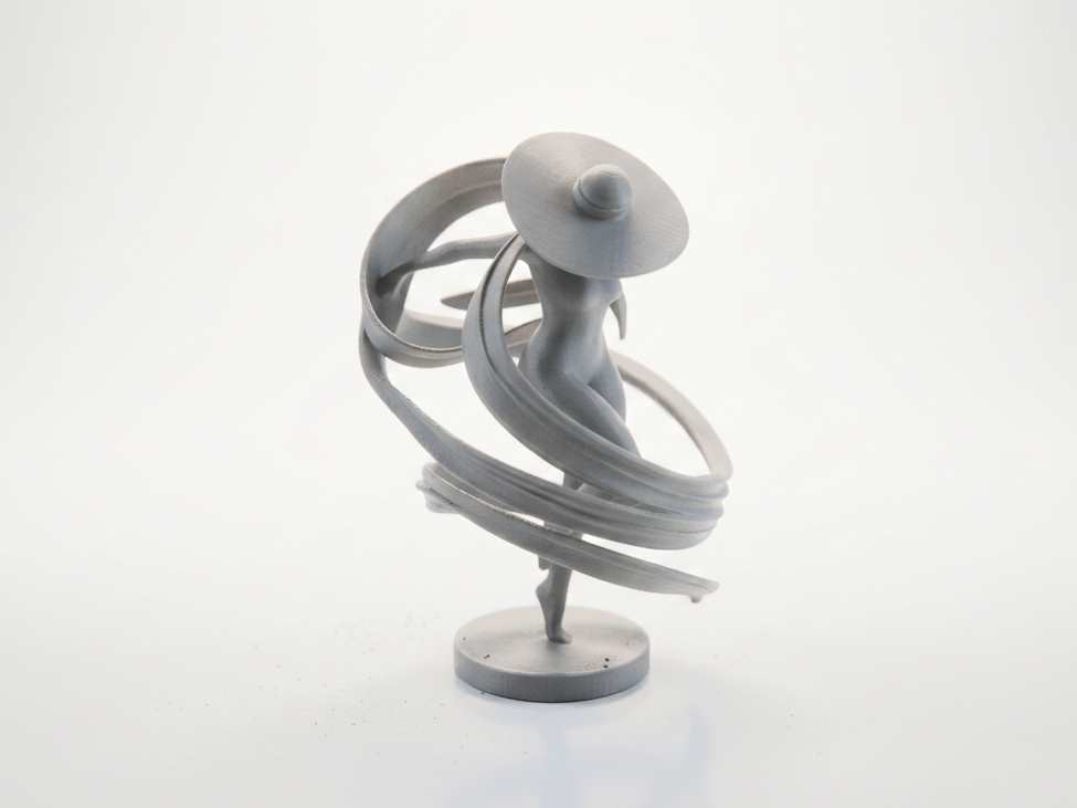 Lady In Hat Sculpture Abstract Art 3D Printable