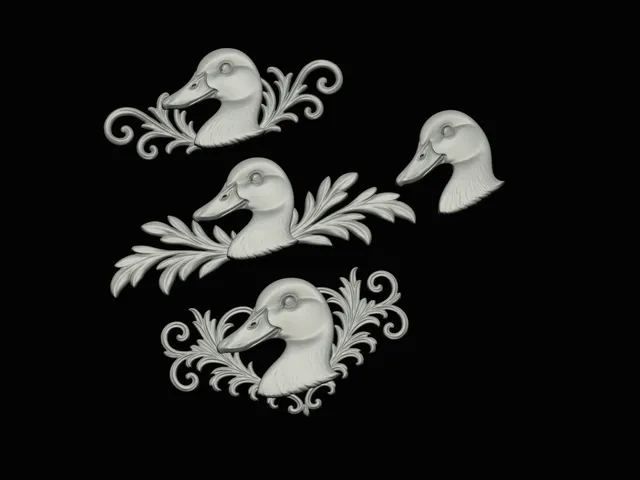 relief set duck animal symbol model