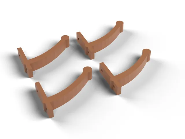 Curtain Tiebacks - Curved Wall Hooks to Hold Curtains Open, Set of 4, No Supports (OpenSCAD)