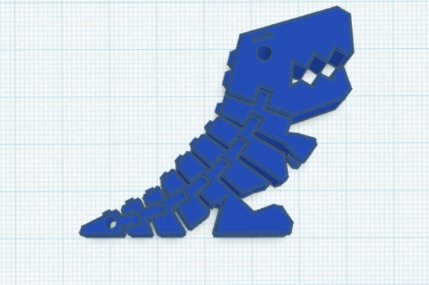Miniatura 2 do modelo 3D Flexi Rex Keychain