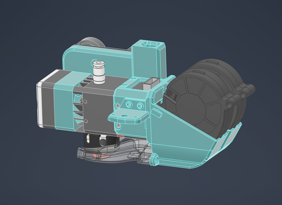 slightly MAD air duct mount for BIQU H2 V2S + Ender 3 V2 plate