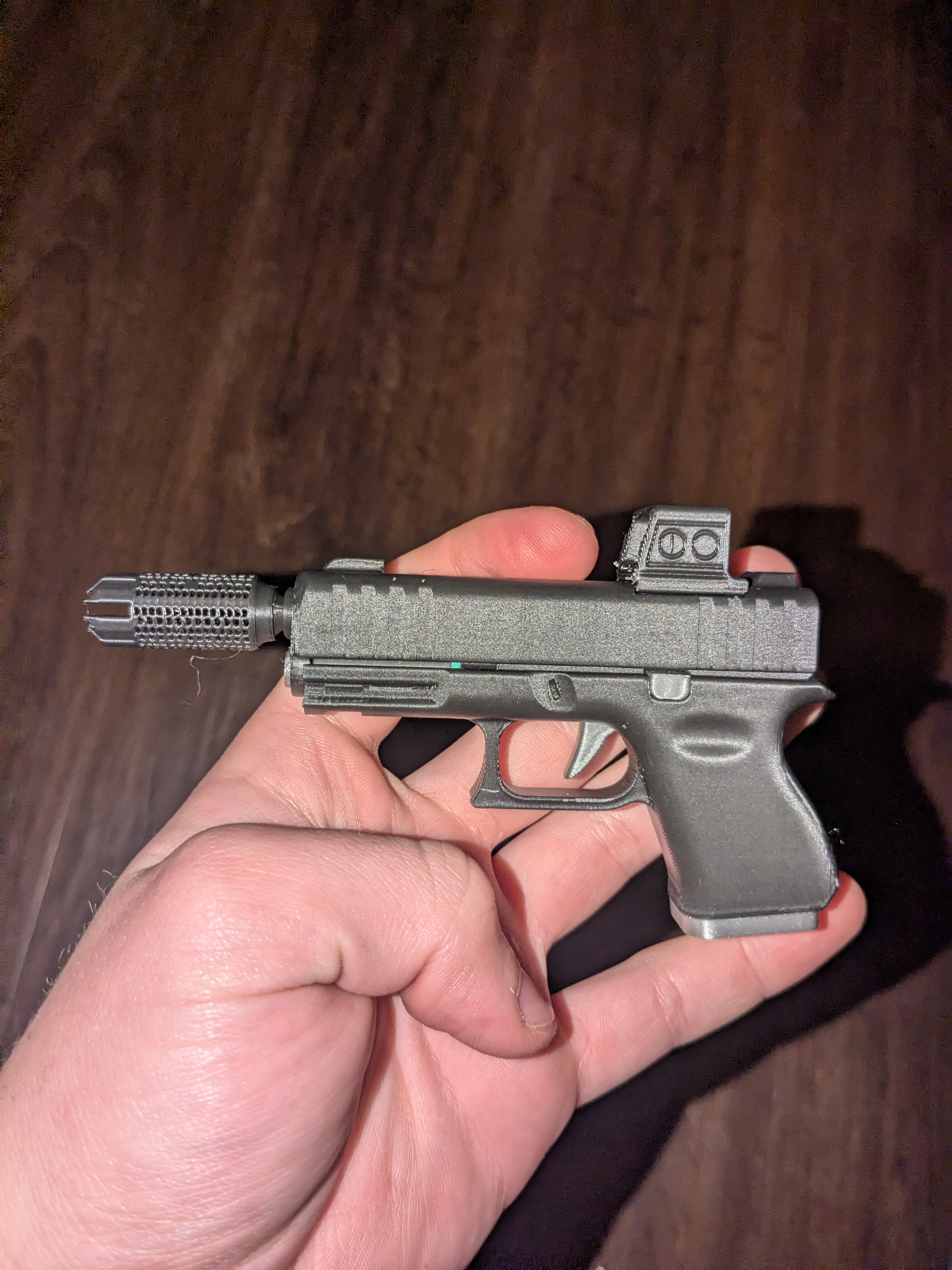 barrel attachments for Glock Fidget Keychain – 3D-Printed Mini Slide-Action Toy