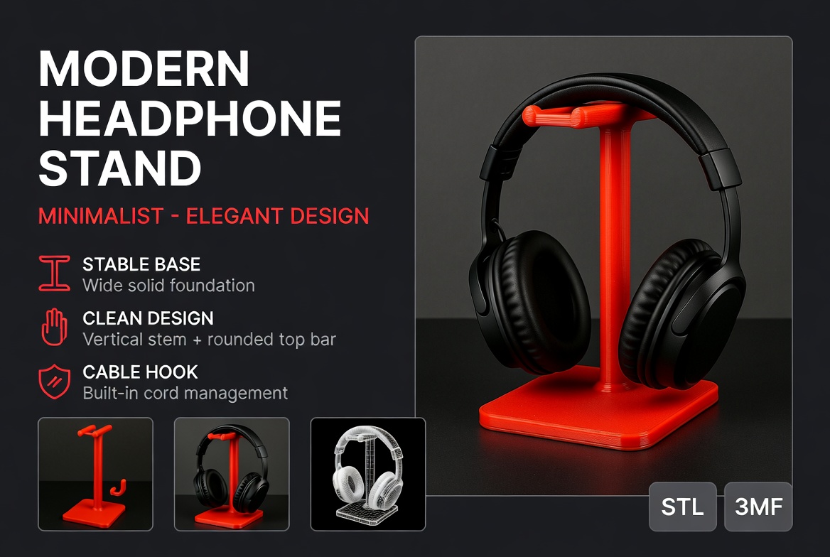 Modern Headphone Stand - Minimalist