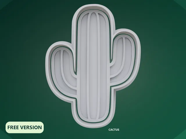 Desert Adventure Cactus Cookie Cutter STL – 3D Print Biscuit Mold