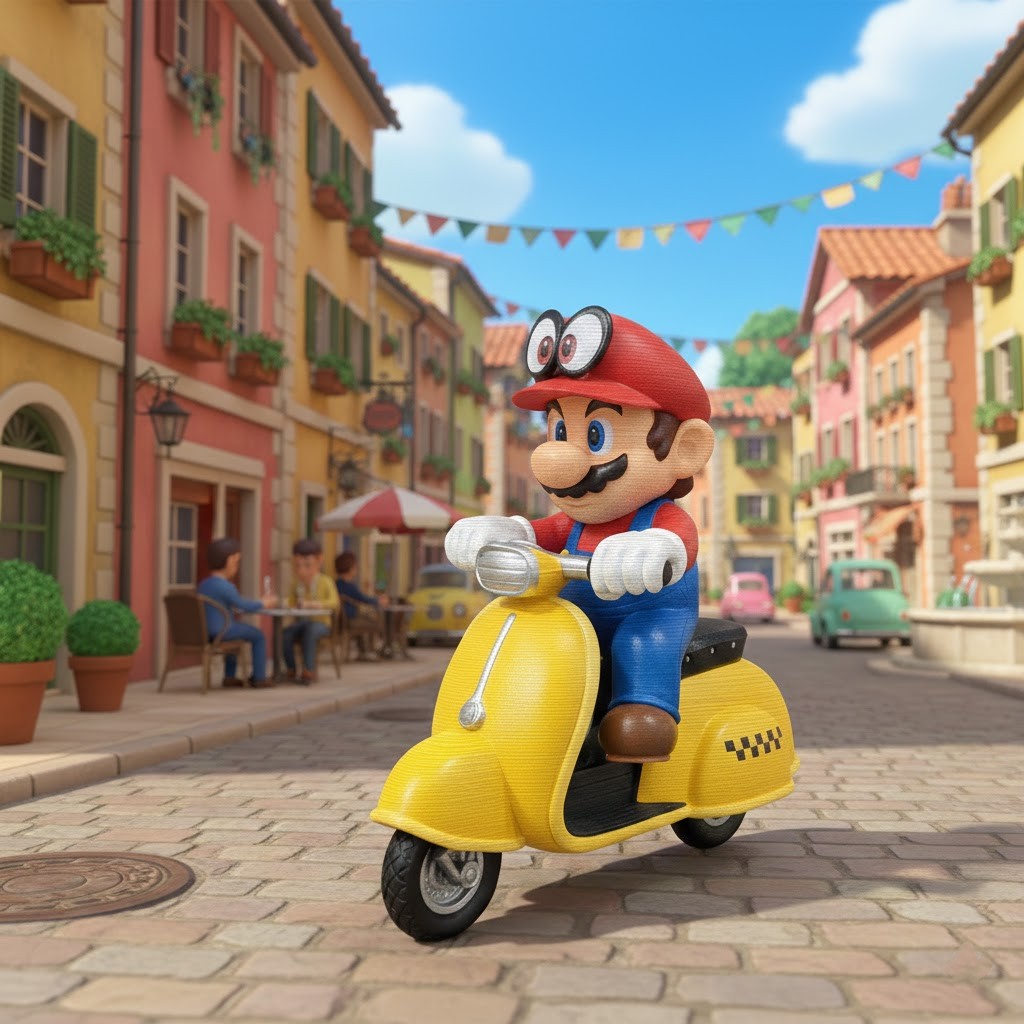 Mario with Scooter (Super Mario Odissey)