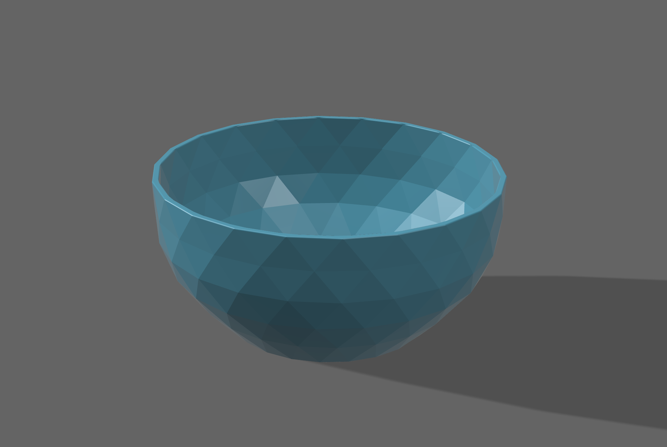 Triangular Faceted Bowl