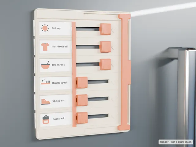 Kids Routine Board With a One-Sweep Reset – Slide Each Task to Done, Captive Keys, Swap the Cards