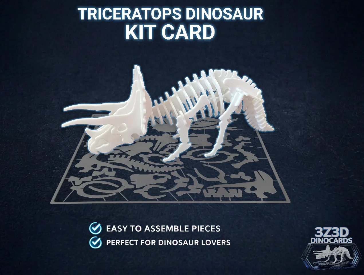 dino13ページです Triceratops Dinosaur Kit Card - DinoCards-CC BY-SA by 3Z3D