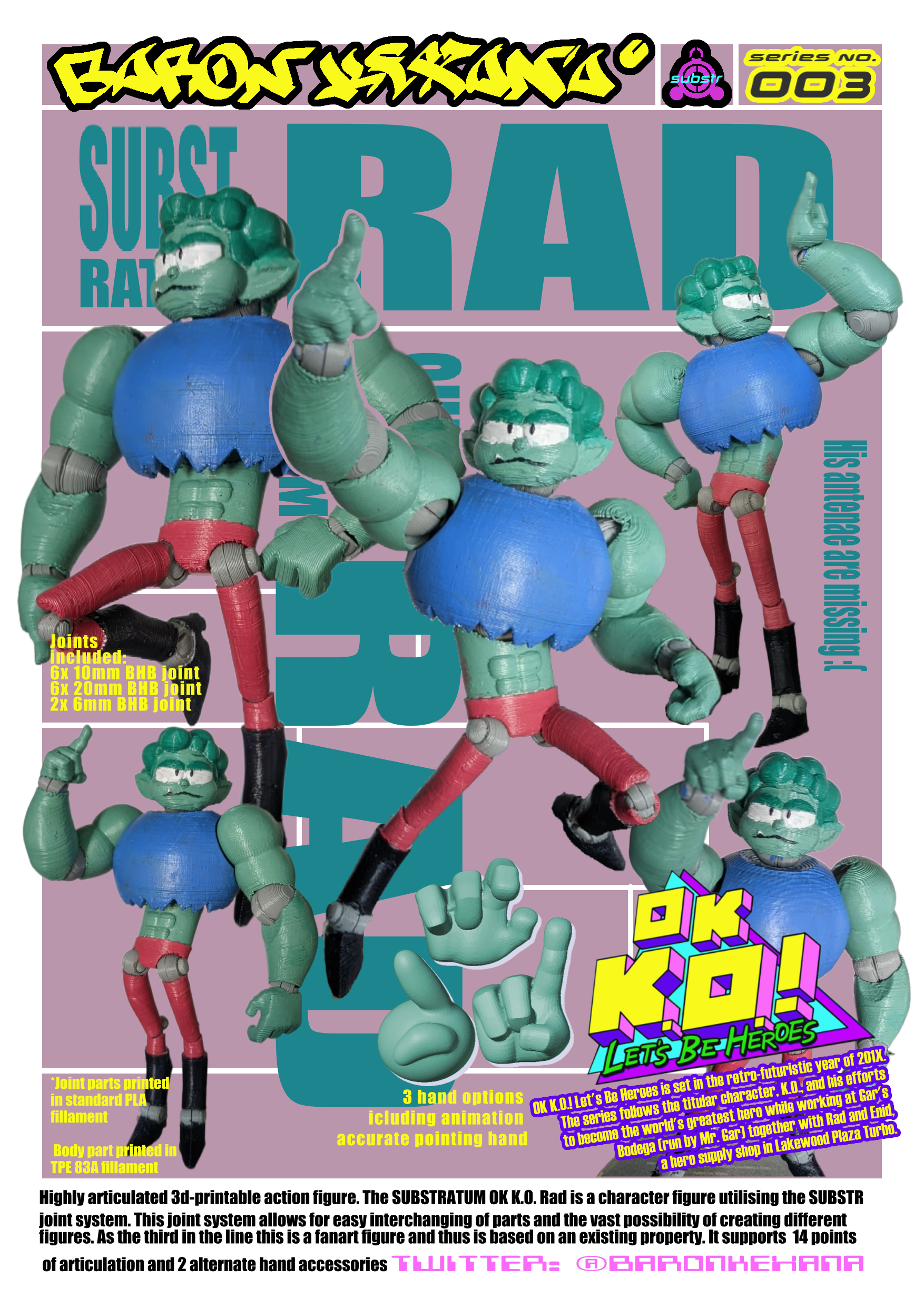 Substratum OK K.O.! Rad Posable Action Figure SUBSTR 003