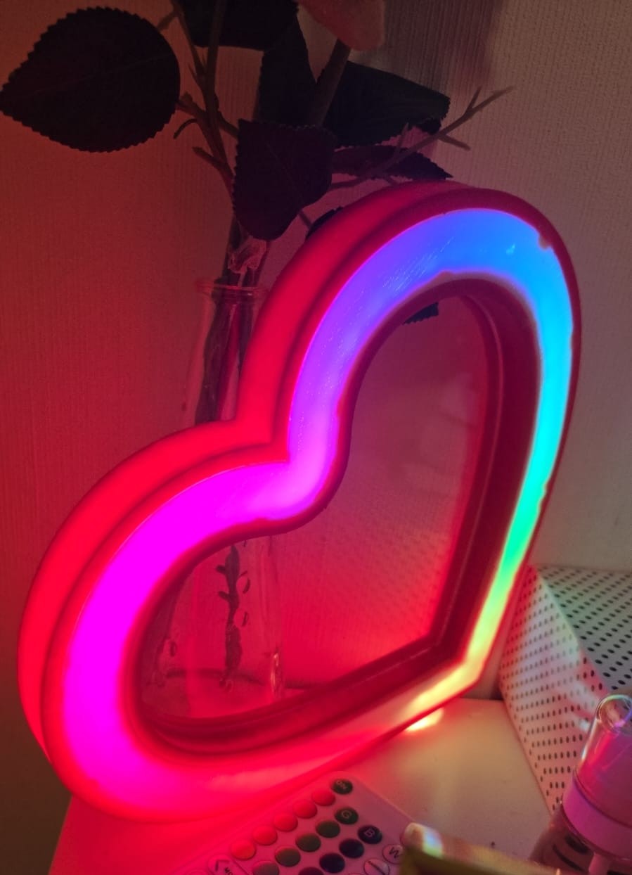 RGB Neon Heart Sign (Standing Desk Lamp)