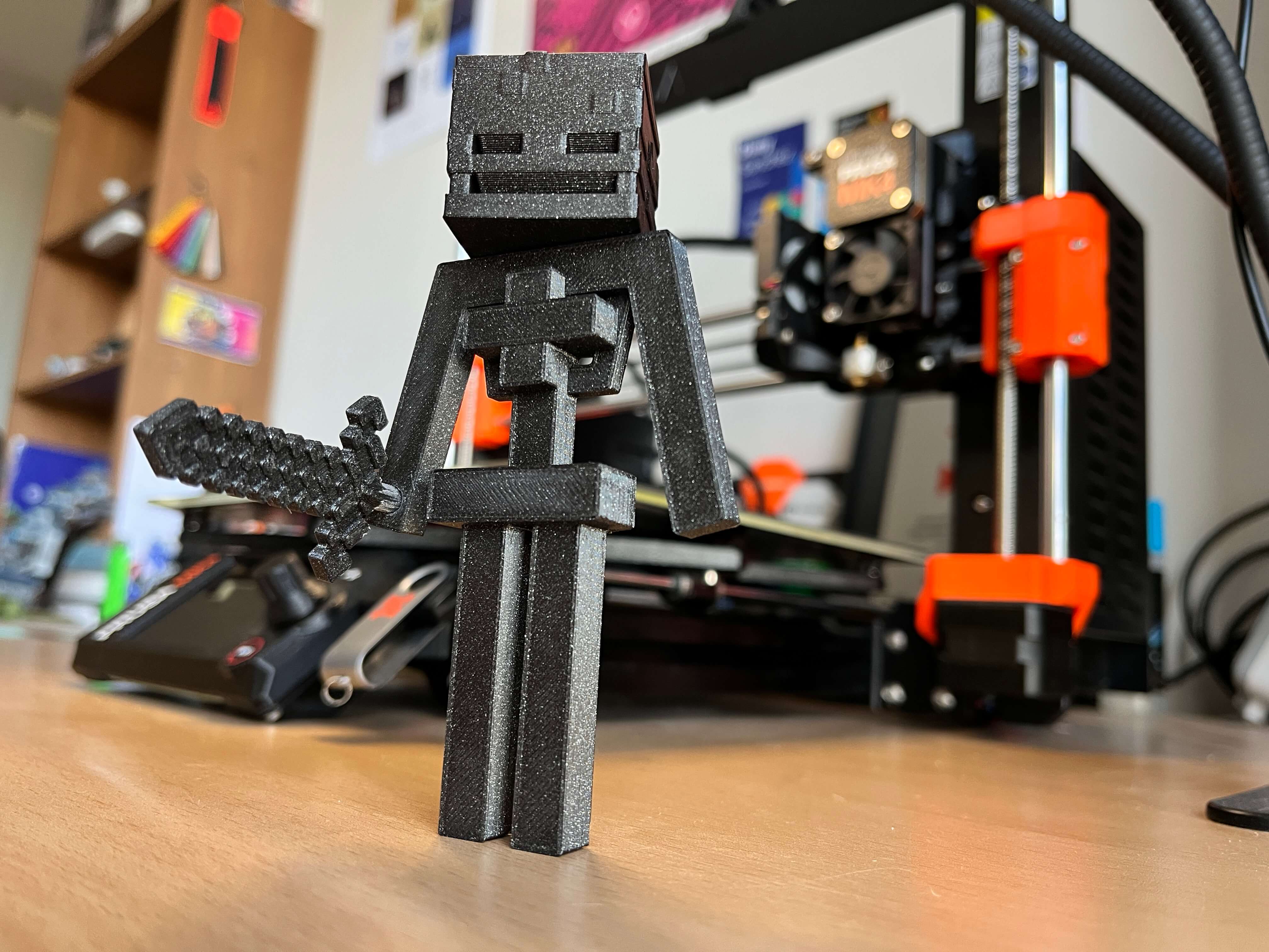 Minecraft Skeleton & Wither Skeleton Figure - rotating head, no supports