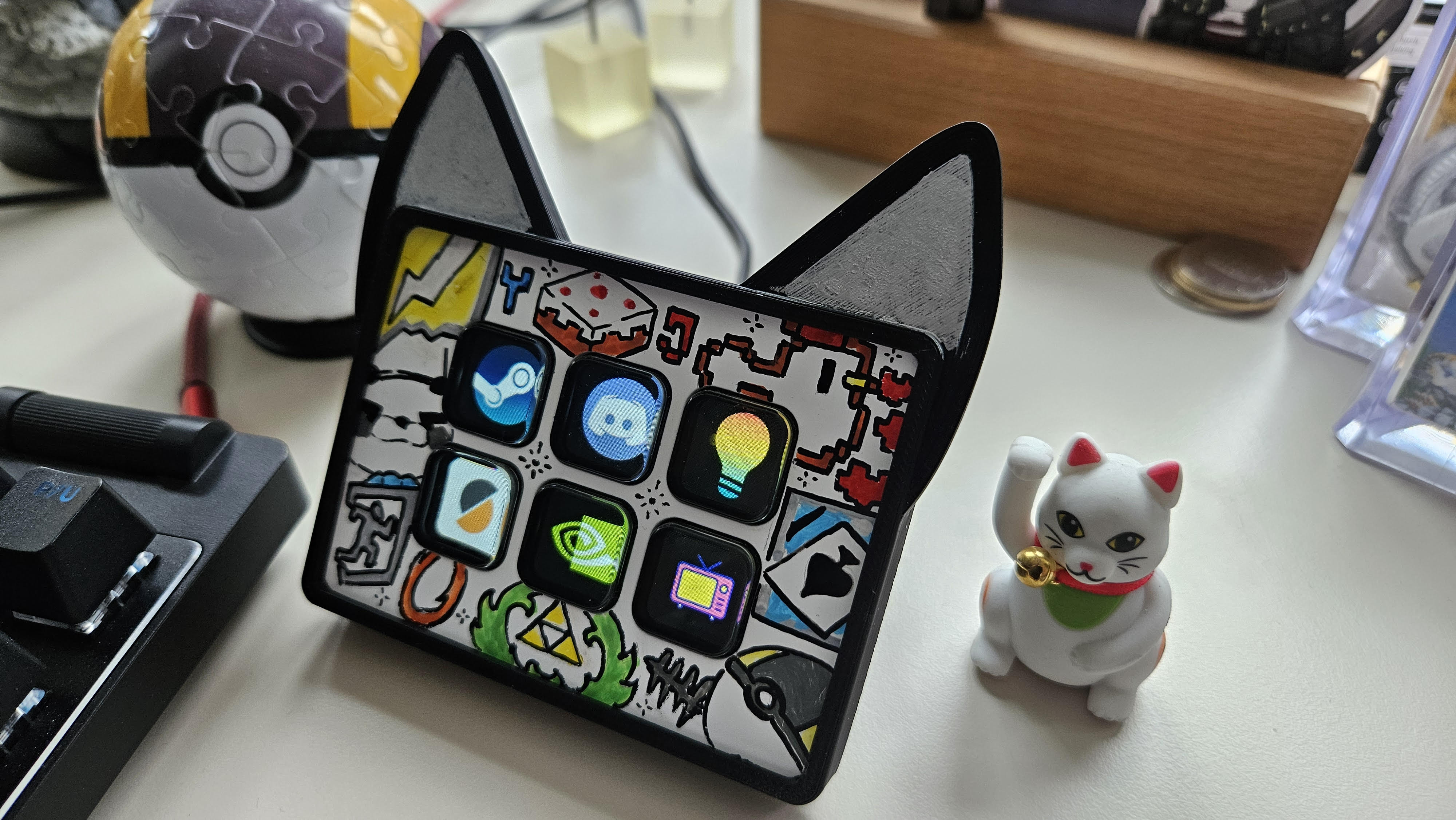 Streamdeck mini bear and cat cover