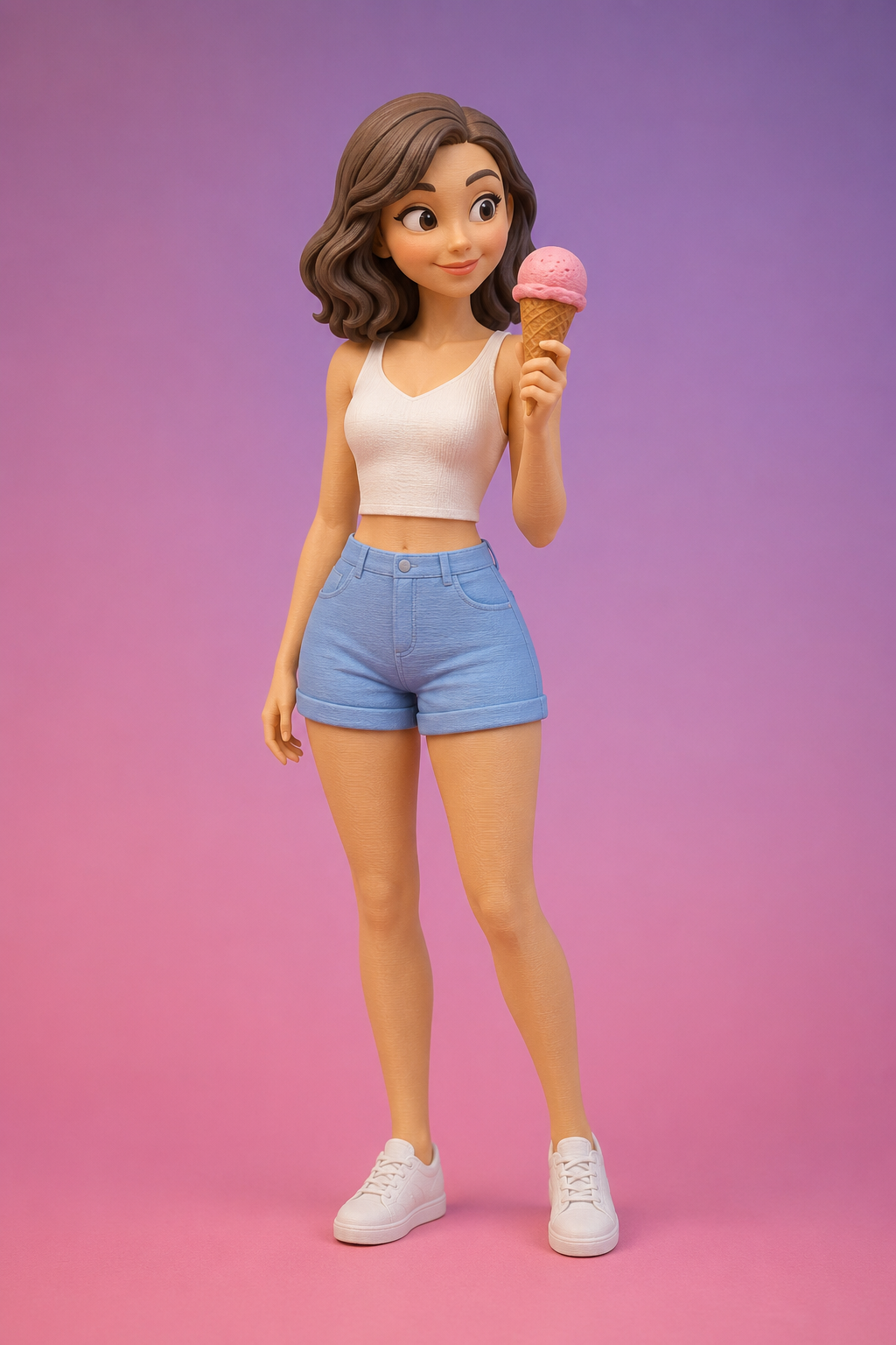 Happy figure with ice cream - Fröhliche Figur mit Eiscreme