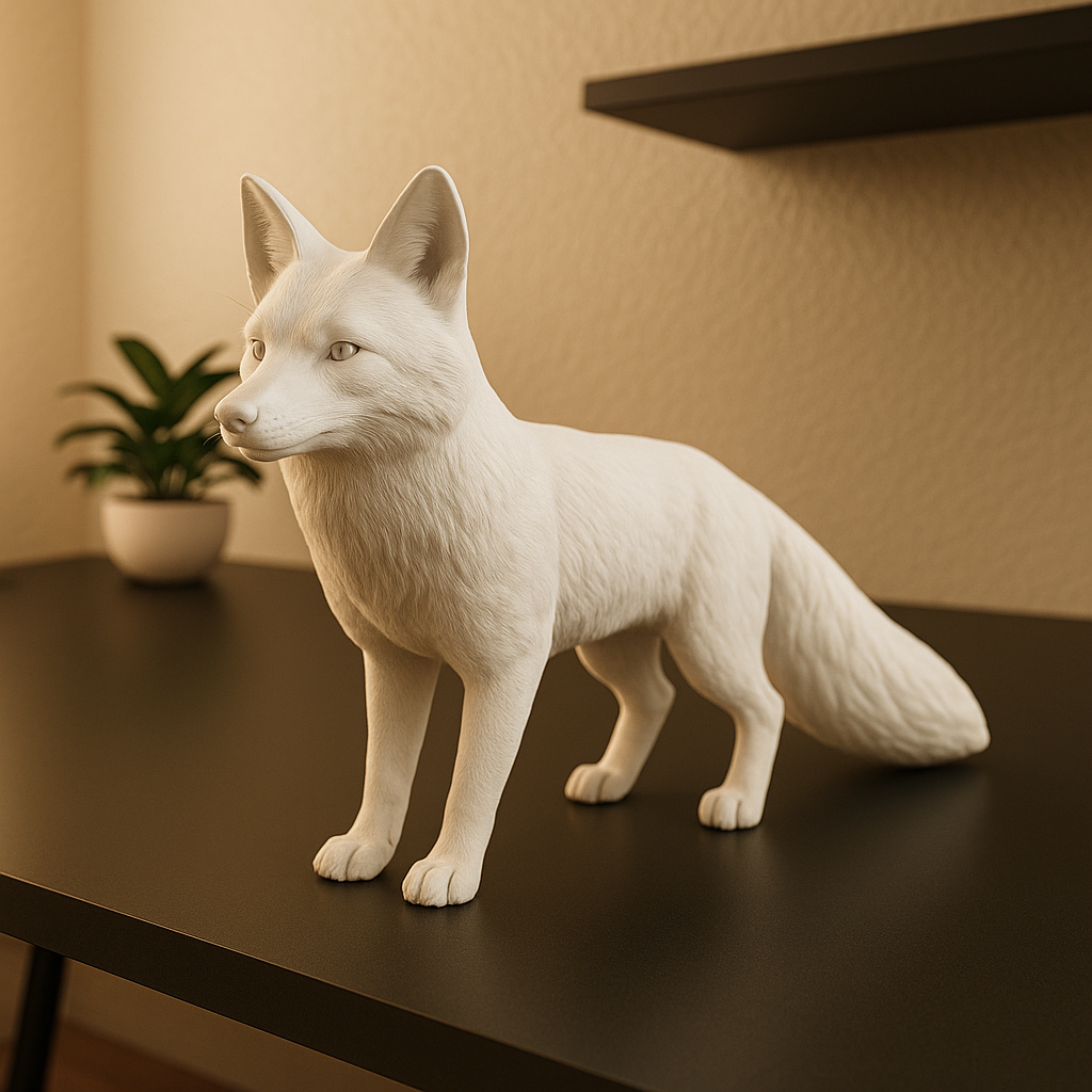 Realistic Fox Sculpture – Elegant 3D Printed Home Decor