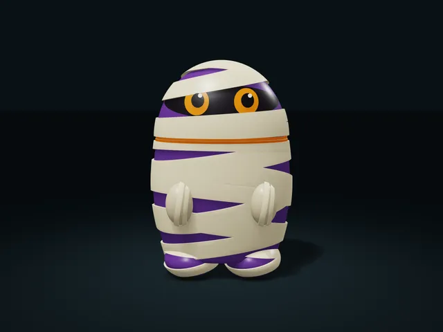 Bandaged Mummy Storage Box with Removable Head Lid