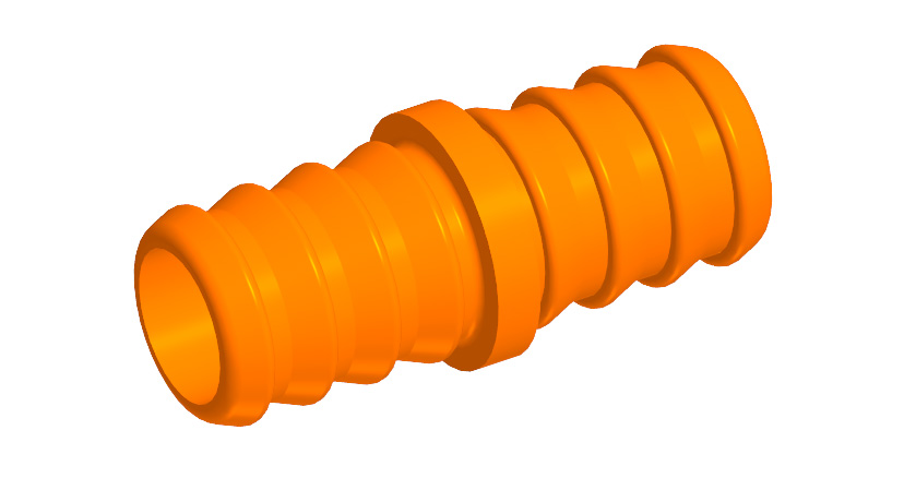 Connecting pipe for hose diameters of 22, 23, 24, and 25 mm.