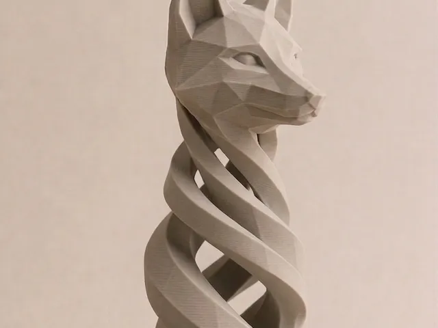 Modern Twisted Fox Sculpture