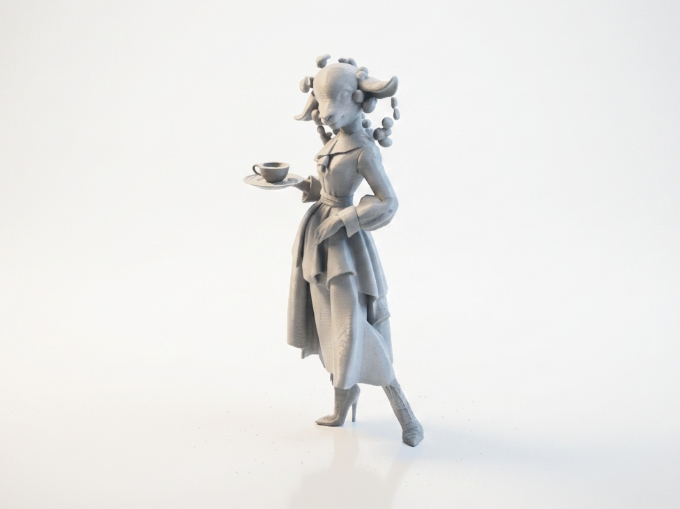 Lady Sheep Maid Figurine Female Character 3D Printable