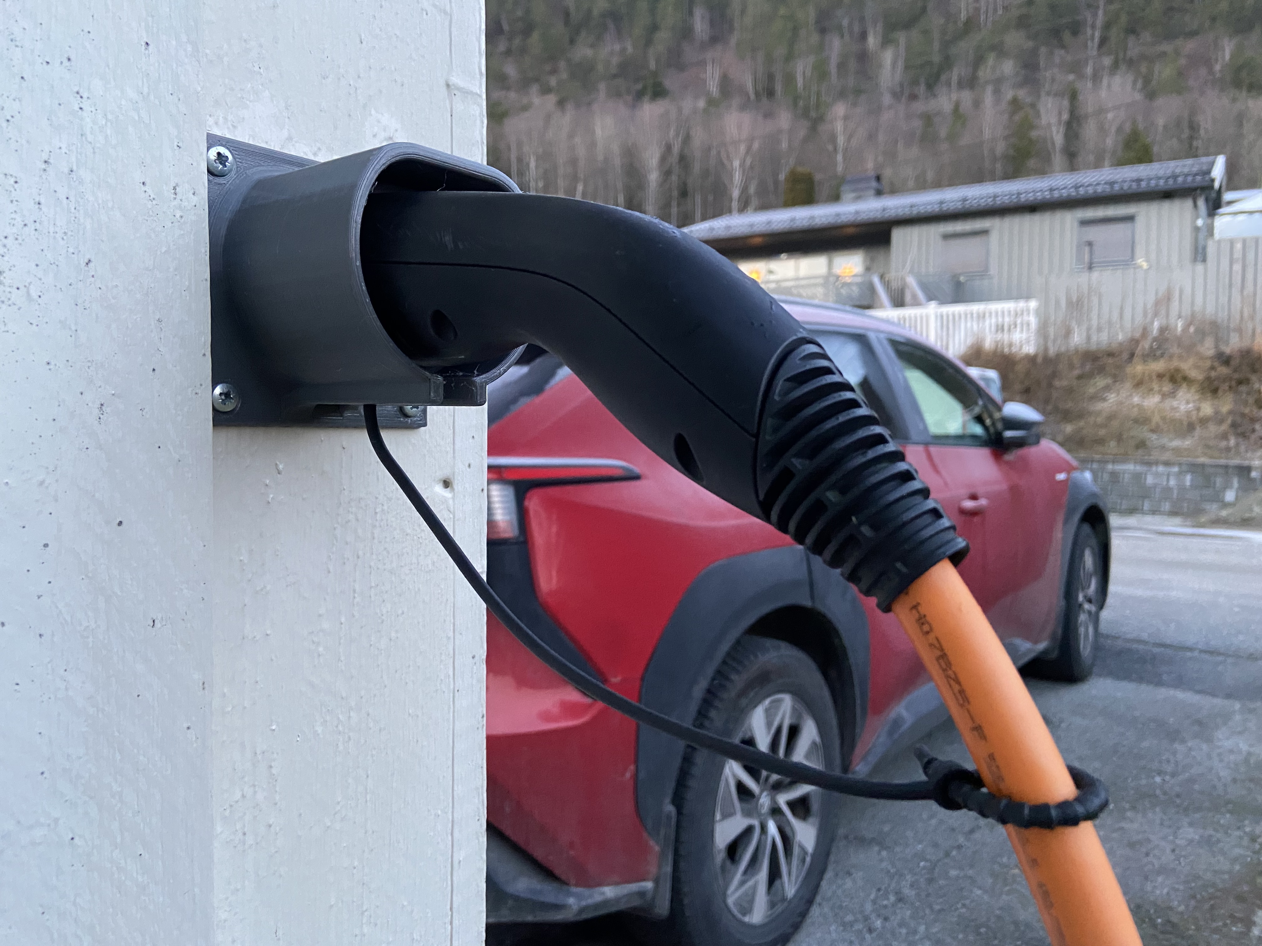 Wall mount for type 2 connector
