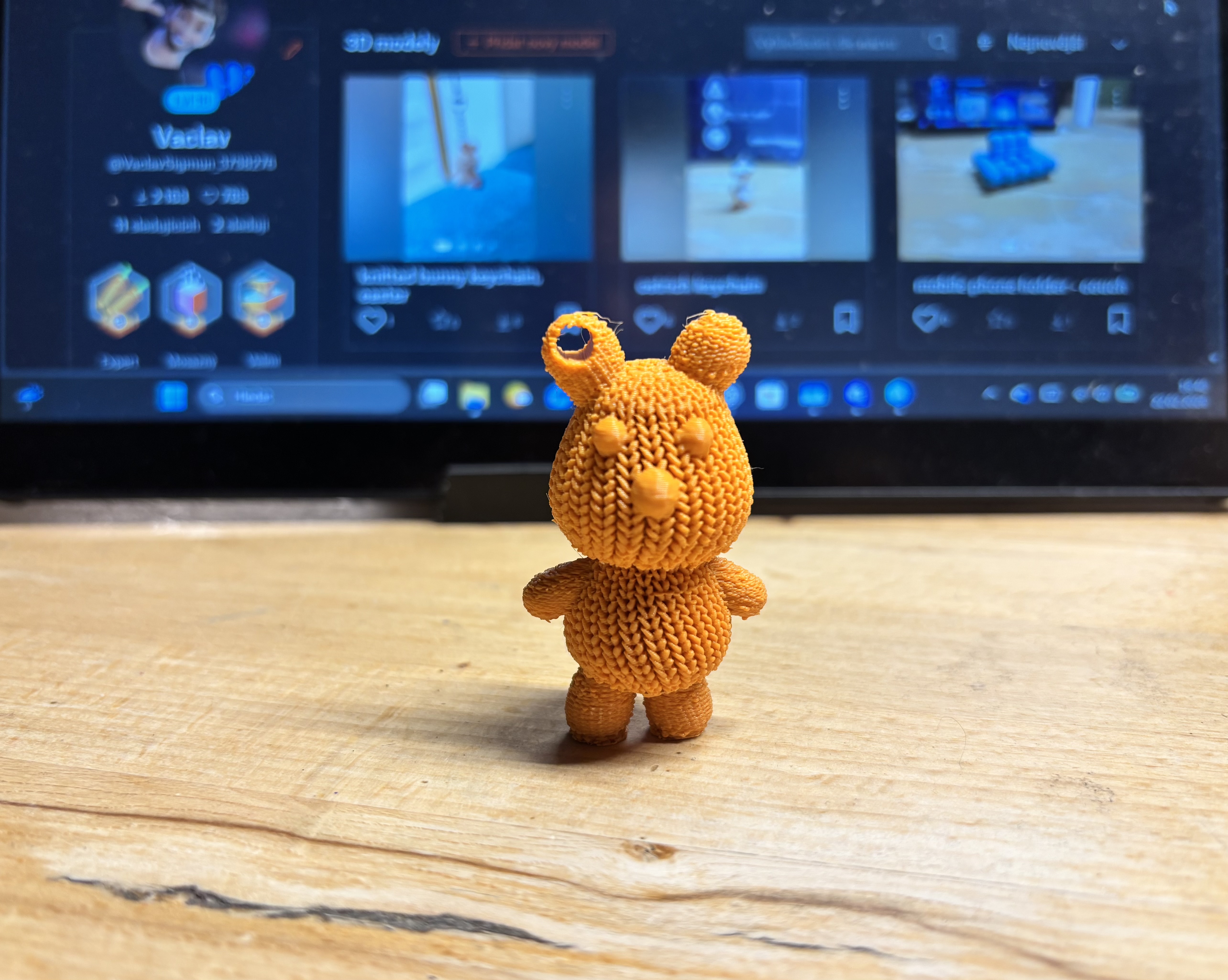 knitted teddy bear keychain