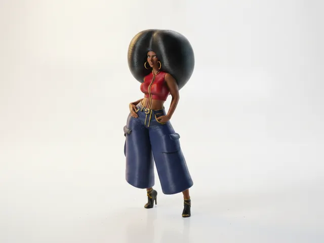 Afro Queen Woman Figurine Female Figure 3D Printable