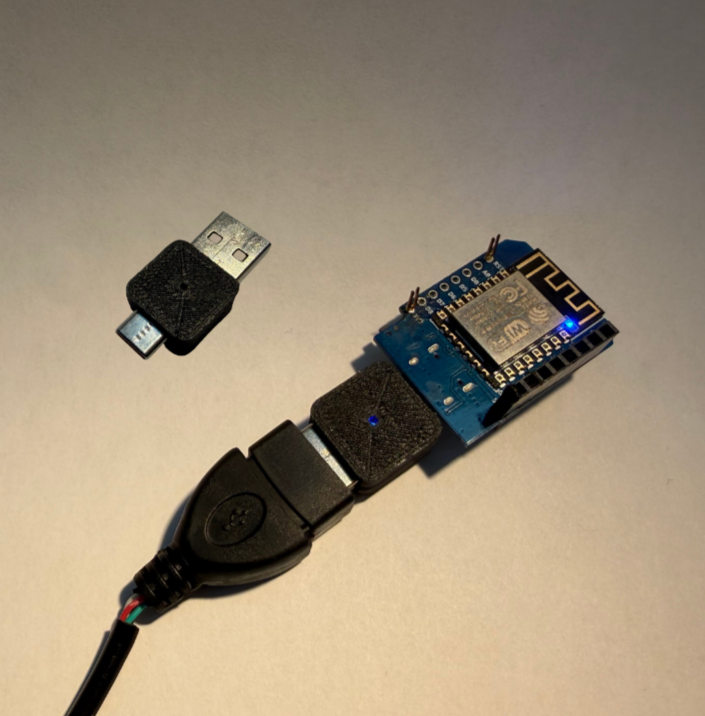 USB-A male to USB-C male adapter