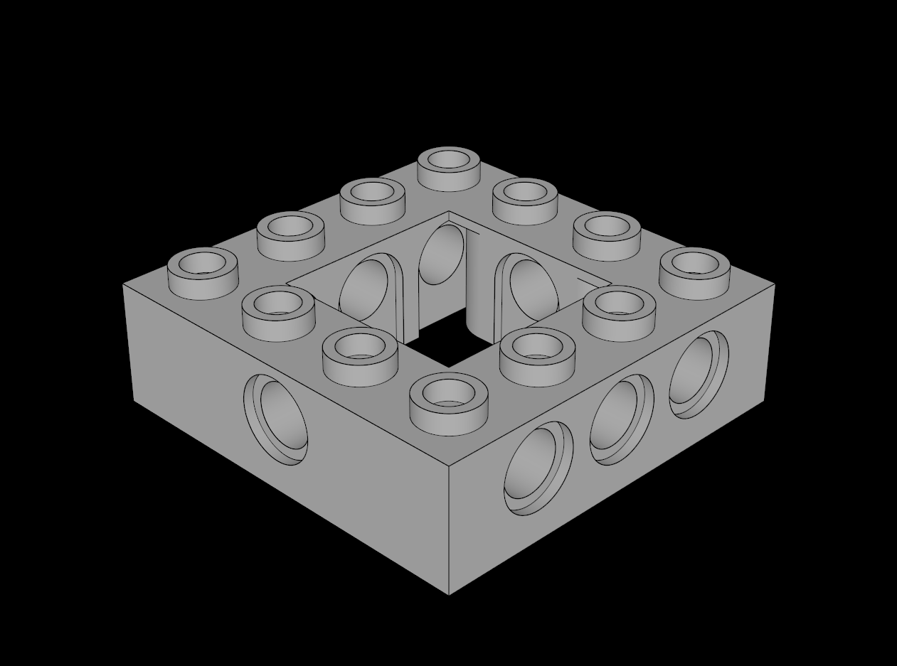 Lego Compatible (32324.dat) Technic Brick  4 x  4 with Open Centre  2 x  2