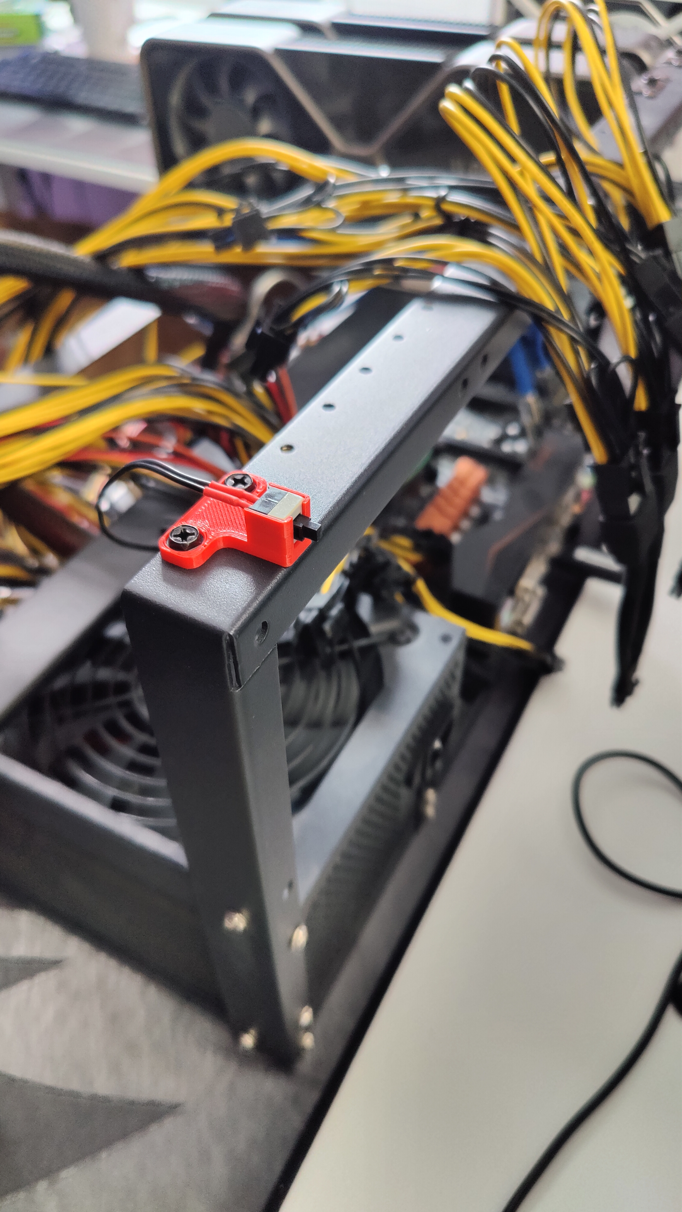 Open GPU / Mining Frame Power Button Holder (Free STL)
