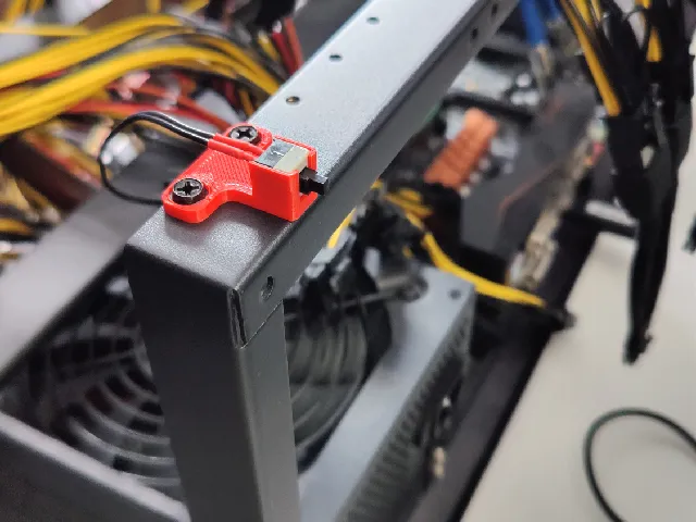 Open GPU / Mining Frame Power Button Holder (Free STL)