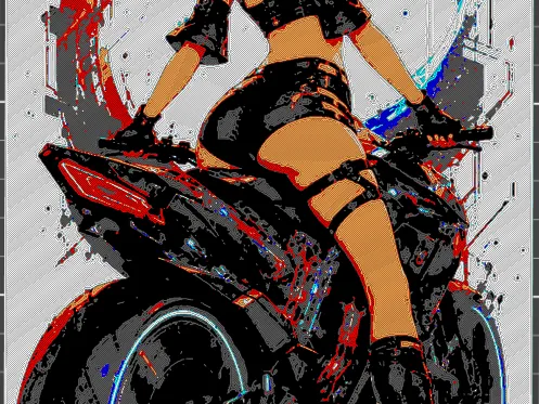 Motor-Bike Girl - Hueforge