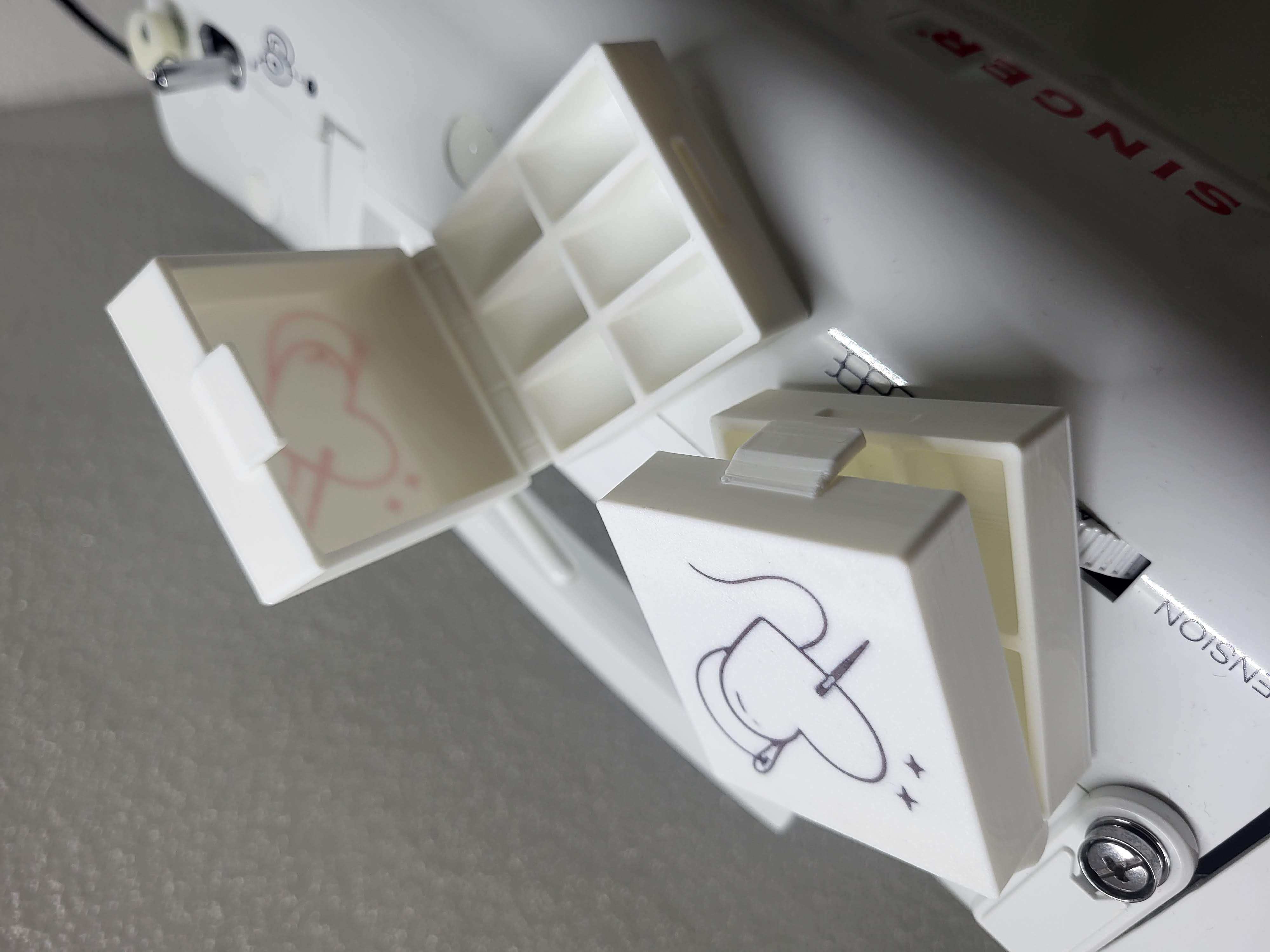 Print-in-place box for 6 sewing machine bobbins